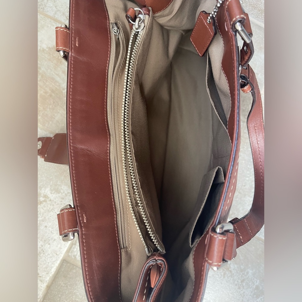 Coach Hampton Brown Leather Shoulder/Satchel Bag - Picture 8 of 15